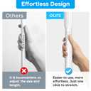ZipGlo Tension Curtain Rod White Shower Rod 40-118IN Long Curtain Rods No Drilling Adjustable Tension Rods of Shower or Bathroom Outdoor Window Patio Diameter 1.26In