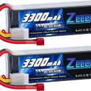 Zeee 4S Lipo Battery 3300mAh 14.8V 100C Soft Pack RC Battery with T Plug for RC Airplane Helicopter RC Boat UAV Drone FPV RC Car Truck Boat(2 Pack)