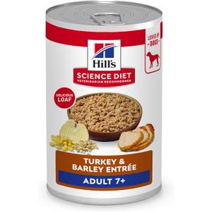 Hill's Science Diet Adult 7+ Wet Dog Food, Turkey & Barley, 13 oz. Cans, 12-Pack, EXP 11/2027