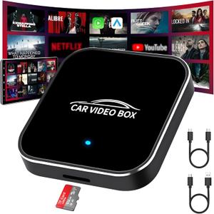 Wireless CarPlay Adapter for iPhone/Android, 2025 New Upgrade, 3 in 1 Car Play & Android Auto Converts Wired to Wireless Apple CarPlay Adapter Dongle with Netflix YouTube, The Magic Box 3.0
