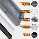 MEKIY Large Dog Bed Cover Replacement Orthopedic Washable - Large Dog Bed Waterproof Removable Cover - Couch Sofa Cover Gray 36" x 27"