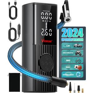 Tire Inflator Portable Air Compressor for Car Tires, 150 PSI & 20000mAh Battery 4X Fast Inflation Cordless Tire Pump, 12V DC & Cordless Dual Power Electric Air Pump for Car Motorcycle Bike Ball (New upgrade)