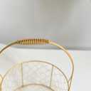 Gold Wire Basket with Handle, Flower Girl Basket and Wedding Card Holder