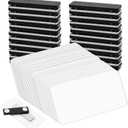 40 Pack Blank Name Tags, 1.5 x 3 Inch Name Badge with Magnetic Backing, Reusable DIY Plastic Names Label Holders Round Corner for Personalized Shirts Learning Places Office