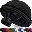Ababalaya Upgraded Satin Lined Halo Turban Durag for Men &Women Sleeping Bonnet PRE-Tied Headwraps for Hair Loss