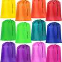 Woanger 12 Pack 28 x 45 Inch Extra Large Laundry Bags Bulk Washable Travel Laundry Bag with Drawstring Closure Large Dirty Clothes Organizer for College Dorm Home Hotel Camping(Bright Colors)