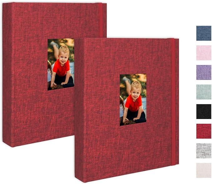 Cherrich Small Photo Album 4x6 100 Pockets with Writing Space Linen Cover Picture Book Holds 4x6 Photos for Wedding, Baby, Family, Graduation