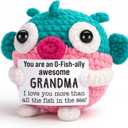 LEJIAJINW Gifts for Grandma Christmas Stocking Stuffers, Birthday Gifts for Grandmother Gigi Nana Mimi Grammy from Granddaughter Grandson Grandkids, Cute Mini Handmade Crochet Fish for Her