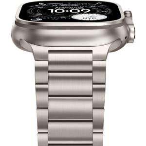 Anlinser Metal Bands Compatible with Apple Watch Band 49mm 46mm 45mm 44mm 42mm for Women Men, Stainless Steel Business Strap for iWatch Ultra 3/2/1 SE Series 11 10 9 8 7 6-1 (Titanium)