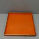 Orange Sturdy Acrylic Serving Tray with Handles-12x12Inch-Serving Coffee,Food,Breakfast,Butler-Kitchen Countertop Tray-Makeup Drawer Organizer-Vanity Table,Ottoman Tray-Decorative Tray