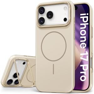 Vihibii for iPhone 17 Pro Case Slim, [Compatible with Magsafe], Invisible Camera Stand, Anti-Fading Glow Stylish Case, Military-Grade Protection & Scratch-Resistant Back Phone Cover, 6.3" 2025, White