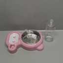 Dog Bowls, Cat Food and Water Bowl Set with Water Dispenser and Stainless Steel Bowl for Cats and Small Dogs - Pink