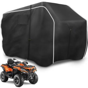 600D ATV Cover, Waterproof & Windproof 4 Wheeler Covers Outdoor Storage, Heavy Duty Quad Wheeler Cover Accessories Fit for Polaris Suzuki Honda, 85" L x 50" W x 42" H, Black
