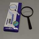 Feosky Handheld Reading Magnifier, 10X Magnifier, 90mm Shatterproof Lens, Adults Close Work Non-Slip Handle for Seniors Reading and Nature Exploration(Black)