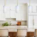 1 Light Modern Industrial Farmhouse Hanging Kitchen Island Pendant Ceiling Light Fixture,Square Natural Alabaster Marble Brushed Bronze Finish Over Sink Restaurant bar Corridor