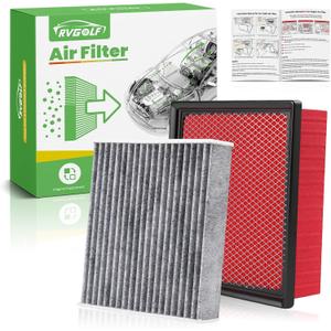 Engine+Cabin Air Filters Fit for 2011-2025 2026 Dodge Durango, 2011-2021 Jeep Grand Cherokee, 2022 Grand Cherokee WK(ALL FIT 3.6L/5.7L/6.4L) Engine Air Filter Kit Accessories# CF11183 CA10755