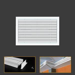 Linear Bar Air Grille 12" X 8", Aluminum Air Supply/Return Grilles,Easy Air Flow,Removable Grille/Door-HVAC Air Vent Cover,White[Outer Dimensions: 12.8"w X 8.8"h]