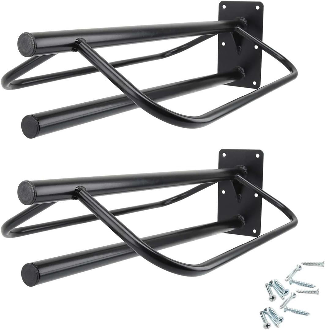 2 Pack Saddle Rack with Pad Bar, Heavy Duty Wall Mounted Saddle Stand Saddle Pad Rack for English Western Saddles Horses Blanket,Black