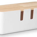 Cable Management Box Wood Lid, Wire Organizer for Desk TV Computer USB Hub System to Cover and Hide & Power Strips & Cords