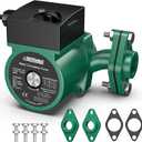 CRESTWAVE Hot Water Recirculating Pump 110V, 130W 13GPM Circulation Pump, 3-Speed Recirculating Pump for Water HeaterInstant Hot Water | 230F for Solar, Boiler | Easy DIY w/ 3/4" FNPT Flanges & Kit (Green)
