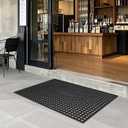 Outdoor Rubber Mat Kitchen Anti-Fatigue Floor Mats (24" x 36") Restaurant Bar Floor Mat New Rubber Non Slip Drainage Mat Black