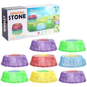 Light Up Musical Stepping Stones, Light Up Stepping Stones, Glow In The Dark Stepping Stones, Light up Balance Stepping Stones, Non Slip Sensory Stepping Stones, Indoor & Outdoor Play (8pcs)