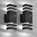 DASTOR Dusk to Dawn Outdoor Wall Lights, 2-Layer Up Down Outdoor House Lights, Waterproof Exterior Sconce Wall Lighting Fixtures for Porch Garage (Cool White)