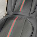 OASIS AUTO Car Seat Covers Full Set, Luxury Stylish Waterproof Faux Leather, Universal Fit for SUV, Sedan, Pick-up Truck, Automotive Interior Protectors (OS-007 Black)
