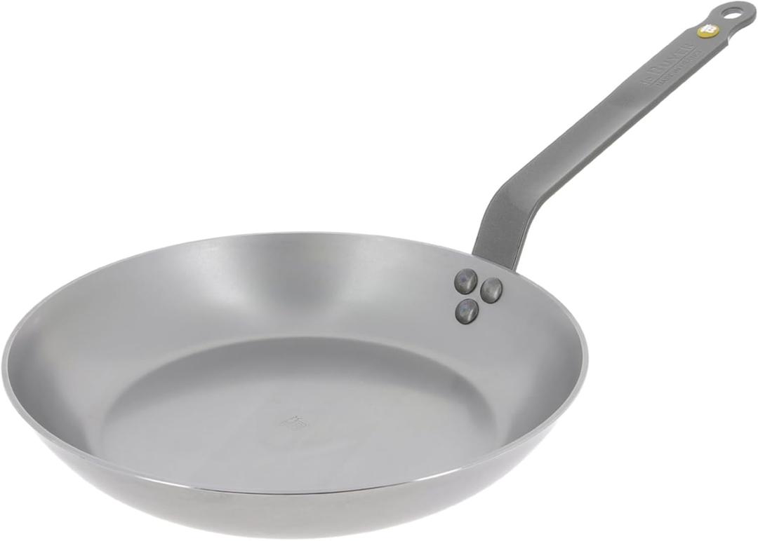 De Buyer MINERAL B Carbon Steel Fry Pan - 8” Diameter, 5.5” Cooking Surface - Ideal for Searing, Sauteing & Reheating - PFAS, PFOA & PFOS Free - Made in France