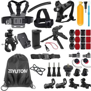40-in-1 Action Camera Accessories Kit for Gopro Hero 13 12 11 10 9, Chest Head Chin Strap Mount for DJI OSMO Action 6 5 PRO 4 3 2, Tripod Adapter Accessory for insta360 for AKASO/SJCAM With Phone Clip