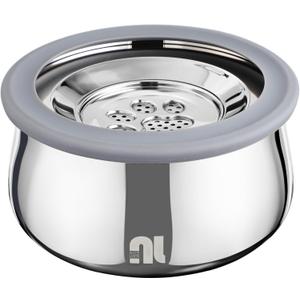 3L/0.8 Gallon No Spill Water Bowl for Dogs, Double-Wall Stainless Steel Slow Water Dog Bowls, Splash-Proof Vacuum Float, Dishwasher Safe for Large Medium Dogs (3L/101 floz)
