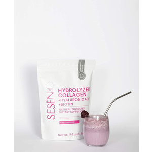 SESEN Hydrolyzed Collagen Hyaluronic Acid Biotin en polvo Pink Powder 17.6 oz (EXP: 07/25/2027)