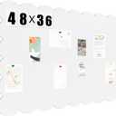 Mooliwe Scalloped Felt Bulletin Cork Board Foldable White 48 * 36 Inch, 47.2" x 35"