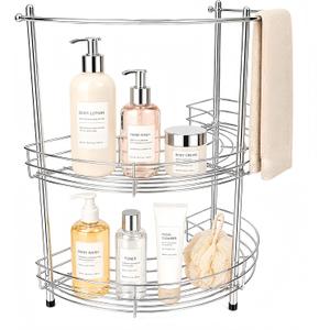 2027 New Pedestal Sink Organizer, 2-Tier Freestanding Stainless Steel Rack, Standard