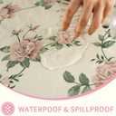 Rectangle Picnic Table Cloth, Elastic Waterproof Fitted Vinyl Tablecloths for 8 Foot Tables, Wipeable Flannel Backed Table Covers for Dining, Camping, Outdoor(Rose,36"x96")