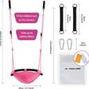 Hand-Knitting Toddler Swing, Swing Seat for Kids with Adjustable Ropes, Little tikes Swings Set, for Outdoor Indoor, Playground, Backyard (Pink)