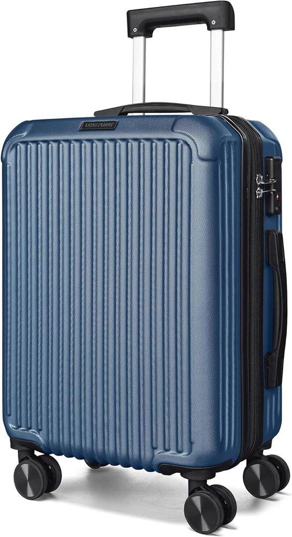 LIGHT FLIGHT Carry On Luggage 22x14x9 Airline Approved, Durable Hard Shell Carry On Suitcases with Wheels, Expandable Hardside Lightweight Travel Luggage with TSA Lock, Royal Blue