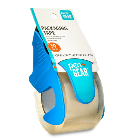 Pen+Gear Packing Tape with One-Handed Dispenser, Clear, 1.88 in. x 50 Yd.