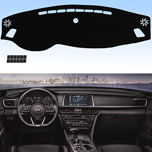AUQDD Dashboard Cover Mat Fit for 2016 2017 2018 2019 2020 KI-A Optima, Black Flannel Dash Mat, Anti-Glare, Anti-Reflection, No Peculiar Smell - Fits Vehicle Without HUD Models