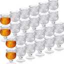 1.75 oz Shot Glasses Set Fancy Cute Shot Glasses Cordial Crystal Shot Glassware Clear Embossed Glass Snifters Drinkware for Wine Sherry Vodka cocktail Beverage Wedding Party Bar Supplies (24 Pieces)