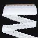 FINGERINSPIRE 16 Yards Cotton Lace Trim 1-3/4 inch Wide White Eyelet Embroidery Flower Cotton Lace Ribbon Wavy Edge Eyelet Trim for Dresses Clothes Sewing DIY Crafts Making Decoration