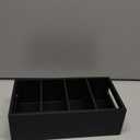 DRASTAR Pantry Organization and Storage Bins, Seasoning Packet Organizer with Removable Dividers,Wooden Storage Caddy for Kitchen, Pantry, Cabinet, Countertop, Black