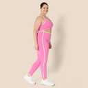 Amazon Essentials Women's Active FormFlex Buttery Soft High Waist 27.5" Inseam Full Length Yoga Leggings with Contrast Trim (Flamingo Pink/White)