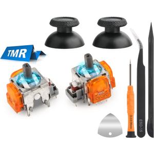 2Pack TMR Joysticks for PS5 Electromagnetic Joystick Replacement for PlayStation 5 PS5 Anti-Drift Sticks with Thumbstick Accessories with Repair Tools(Orange)