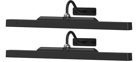 2Pack Picture Light Battery Operated, 16in Picture Light for Wall, 5000mAh Cordless Wall Lights with Controller,Art Light with Dimmable Cordless for Wall Painting,Frame, Portrait, Dartboard- Black