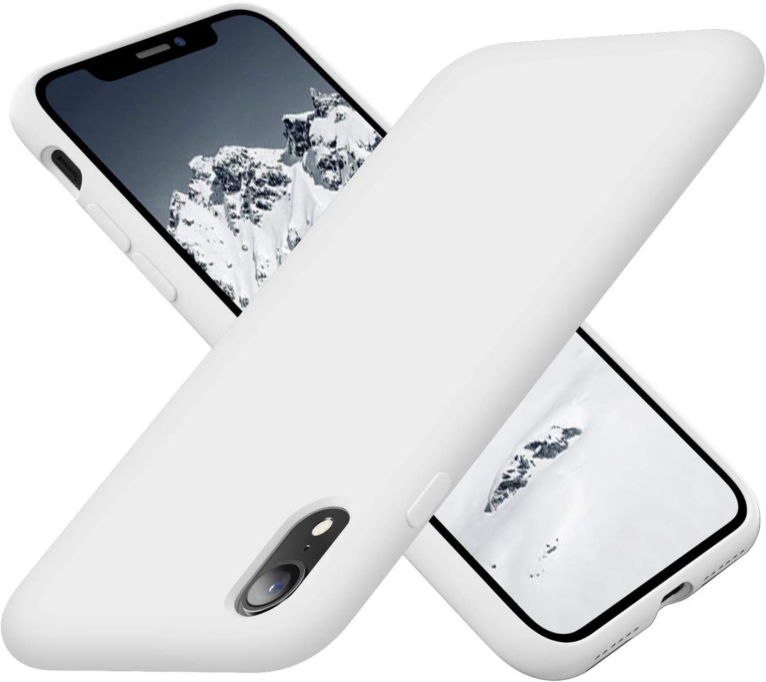 Cordking Designed for iPhone XR Case, Silicone Ultra Slim Shockproof Phone Case with [Soft Anti-Scratch Microfiber Lining], 6.1 inch, White