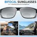 Mens Bifocal Sunglasses 2 Pack Oversized Sporty Sunglasses Readers for Men, UV400 Wrap Around Sun Readers for Outdoor