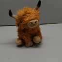 10.5 inches Highland Cows Stuffed Animals, Cute Fluffy Cow Plush Figure Toys Realistic Highland Cattle Plush Decor for Kids Baby Girls Boys