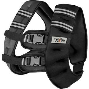 Weighted Vest Weighed Vest Women Men Kids, 16lb Body Weight Vest with Reflective Stripe, Adjustable Weighted Vest for Strength Training, Running, Walking, Workout, Jogging (Black)