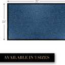 LuxUrux 2-Pack Durable Rubber Door Mats - Waterproof, Low-Profile, Indoor/Outdoor Entry Rugs for Entry, Patio, Garage - Striped Blue Design (23'' x 35'')